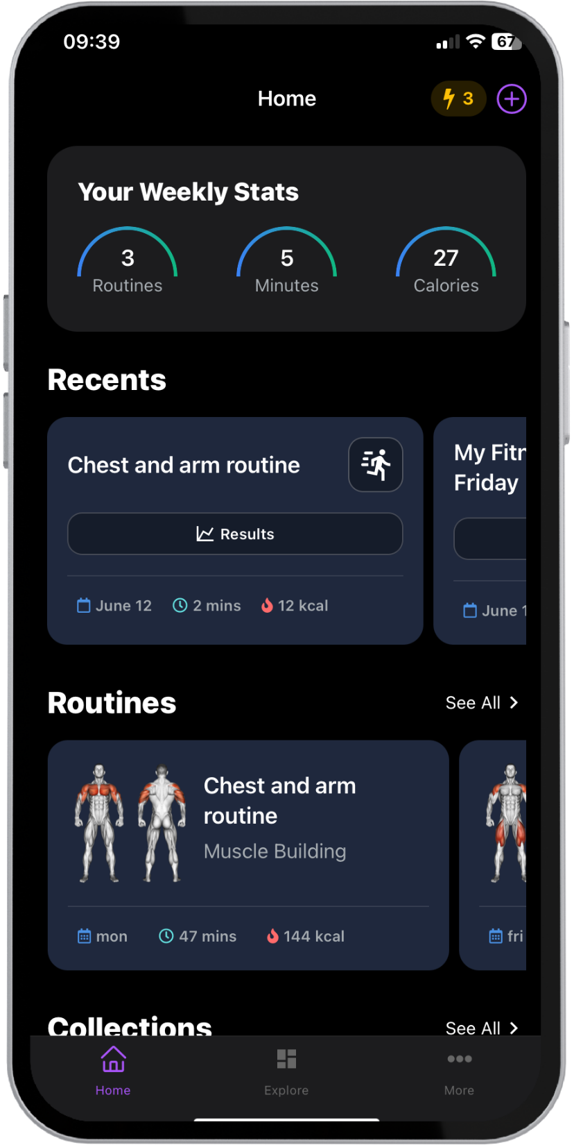 Load Muscle Mobile App Screen